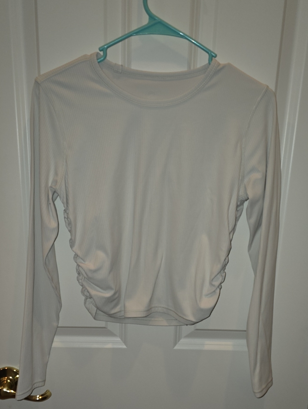 Lululemon Long Sleeve Bone Ruched Side Top